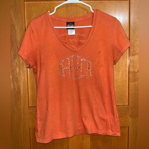 Vintage Harley-Davidson Bowling Green, Kentucky Rhinestone V-Neck T-Shirt Large